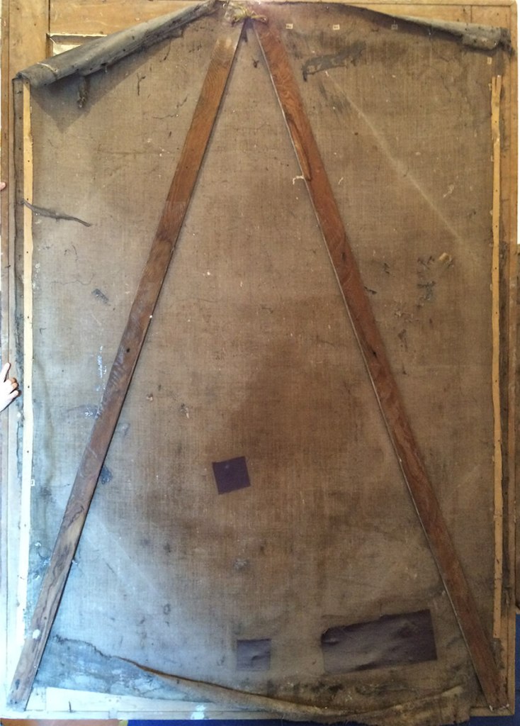 Montemonaco- Deposition with St Francis and Mary Magdalene support before restoration